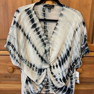 Karen Kane knot front tie dye shirt blouse